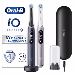 Oral-B iO iO9 Black Lava & Rose Quartz Electric Toothbrush, Adult, Rotating-oscillating toothbrush, Daily care, Gum care, Int ...