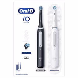 Oral-B iO 4, Adult, Black, White, Battery, Built-in battery, Box, 2 pc(s)