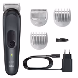 Braun BG3350, Black, Grey, 0.5 mm, 5 mm, Universal, Battery, 80 min