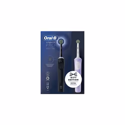 Oral-B Vitality Pro 2x Electric Toothbrushes, 2 Toothbrush Heads, 3 Brushing Modes Including Sensitive Plus, 2 Pin UK Plug, B ...