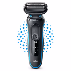 Braun Series 5 51-M1000s, Foil shaver, Black, Blue, AutoSense, Battery, Lithium-Ion (Li-Ion), Built-in battery