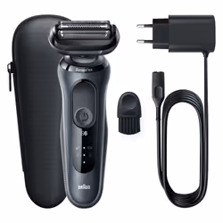 Braun Series 6 61-N1000s, Foil shaver, Black, Grey, SensoFlex, SensoFoil, Buttons, LED, Battery