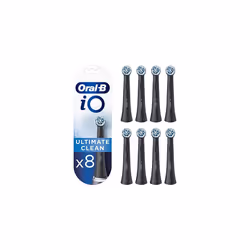 Oral-B iO Ultimate Clean Electric Toothbrush Head, Twisted & Angled Bristles for Deeper Plaque Removal, Pack of 8, Suitable for Mailbox, Black - Additional view 7