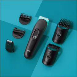 All-in-One Style Kit Series 3 MGK3421, 6-in1 Everyday Grooming Kit for Men, for Beard Trimming, Hair Clipping & More, Beard Trimmer with Ultra-Sharp