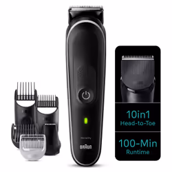 Braun All in One Trimmer 5 MGK5440, Black, 0.5 mm, 2.1 cm, Stainless steel, Battery, 100 min