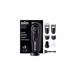 Braun Beard Trimmer Series 7 & Hair Clippers with Gillette Proglide Men's Razor, 40 Length Settings, Gifts for Men, 100-min R ...