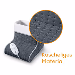 Beurer FW20 Cosy Foot Warmer Suitable for Large Feet, Soft and Breathable Surface, 3 Powers, Ultra Fast Heating, 100W, Dark Grey