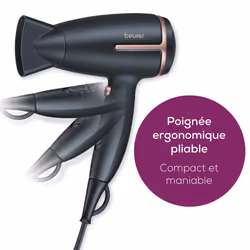 HC 25 travel hair dryer with ion function, small, foldable and lightweight, 1600 watts, voltage switching from 110-120 /220-240 V, 25.9 x 8 x 15.6 cm, - Additional view 5