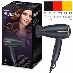 HC 25 travel hair dryer with ion function, small, foldable and lightweight, 1600 watts, voltage switching from 110-120 /220-240 V, 25.9 x 8 x 15.6 cm, - Additional view 6