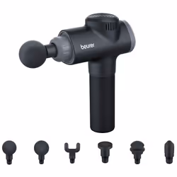 Beurer MG 180 Massage Gun, massage gun with 6 accessories, 4 intensity levels for selective muscle massage, applicable