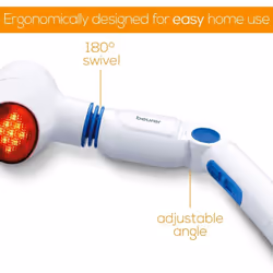Beurer MG40 Infrared Massager | Soothing vibration massage for tired legs and back pain | Handheld massager with 3-way adjustable handle | 4