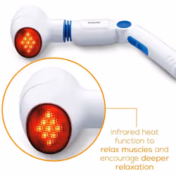 Beurer MG40 Infrared Massager | Soothing vibration massage for tired legs and back pain | Handheld massager with 3-way adjustable handle | 4
