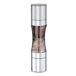 Stainless Steel Salt Grinder Adjustable Coarseness Easy to Clean Double Head 2 in 1 Grinder for Seasoning - A