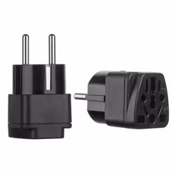 Universal Germany Travel Portable Electrical Socket Power Socket EU Plug Converter Adapter - black