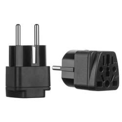 Universal Germany Travel Portable Electrical Socket Power Socket EU Plug Converter Adapter - black