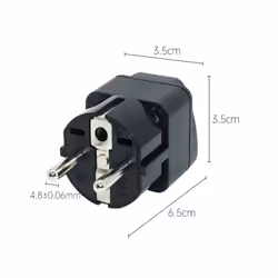 Universal Germany Travel Portable Electrical Socket Power Socket EU Plug Converter Adapter - black