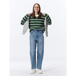 Gu By Uniqlo High Rise Straight Jeans  Standard Length 71.0 To 75.0 Cm - 69 NAVY/XS
