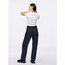Gu By Uniqlo High Rise Straight Jeans  Standard Length 71.0 To 75.0 Cm - 69 NAVY/XS