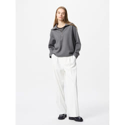 Uniqlo Japan Tuck Wide Pants  One Tuck  Long Length 76cm - 00 WHITE/M