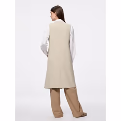 Gu By Uniqlo Long Gilet Z+e - 31 BEIGE/3XL