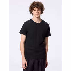 Gu By Uniqlo Cotton Collar Crew Neck Tee - 62 BLUE/XXL