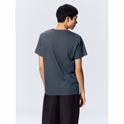 Gu By Uniqlo Cotton Collar Crew Neck Tee - 62 BLUE/XXL