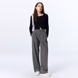 Gu By Uniqlo Tuck Wide Pants+ec  Length 80.0cm - 09 BLACK/M