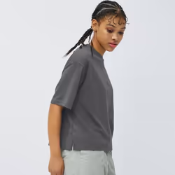 Gu By Uniqlo Dry Wide Tee  5 Minute Sleeves - 34 BROWN/XS