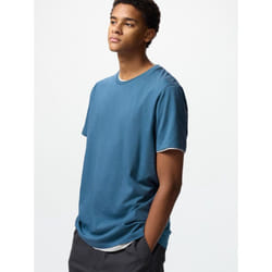 Uniqlo Japan Supima CoTTon Crew Neck T shirT  shorT Sleeve - 65 BLUE/XL