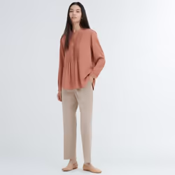 Uniqlo Japan Smart Ankle Pants  2way Stretch Tapered Length 71cm  Can Be Set Up - 37 BROWN/XS