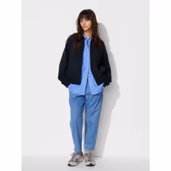 Uniqlo Japan Cotton Relaxed Ankle Pants - 65 BLUE/XS