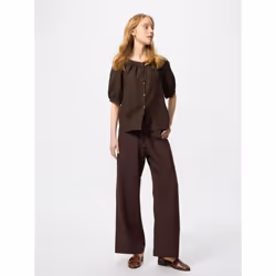 Uniqlo Japan Linen Blend Easy Pants - 38 DARK BROWN/M