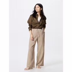 Uniqlo Japan Linen Blend Easy Pants - 38 DARK BROWN/M