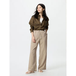 Uniqlo Japan Linen Blend Easy Pants - 32 BEIGE/M