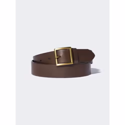 Uniqlo Japan Italian Leather Garrison Belt - 37 BROWN/M