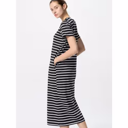 Uniqlo Japan Air Rhythm Cotton Bra Dress Short Sleeve - 09 BLACK/XXL