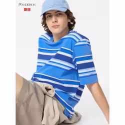 Uniqlo Japan STriped T shirT - 66 BLUE/XXL