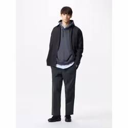 Uniqlo Japan Stretch Waist Ribbed Easy Pants - 02 LIGHT GRAY/XS