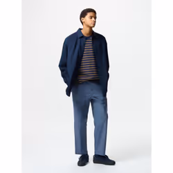 Uniqlo Japan Stretch Waist Ribbed Easy Pants - 67 BLUE/XS