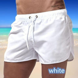 Summer Men&apos;s Quick-Drying Swim Trunks Sports Pants Swimwear Beach Shorts Jogging Shorts - white, XXXL
