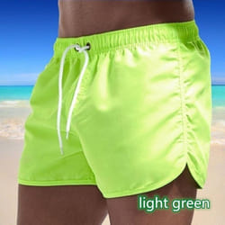 Summer Men&apos;s Quick-Drying Swim Trunks Sports Pants Swimwear Beach Shorts Jogging Shorts - green, S