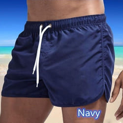 Summer Men&apos;s Quick-Drying Swim Trunks Sports Pants Swimwear Beach Shorts Jogging Shorts - navy blue, XXXL