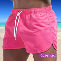 Summer Men&apos;s Quick-Drying Swim Trunks Sports Pants Swimwear Beach Shorts Jogging Shorts - pink, XXL