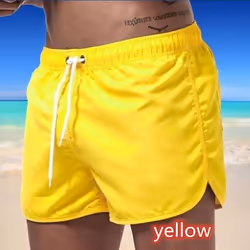 Summer Men's Quick-Drying Swim Trunks Sports Pants Swimwear Beach Shorts Jogging Shorts - yellow, S