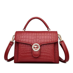 Bag Crossbody Bag Women's Fashion Alligator Print Women's Handbag Shoulder Bag - red