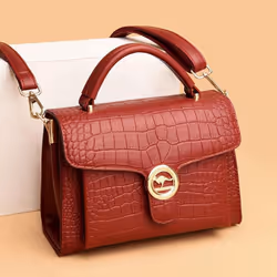 Bag Crossbody Bag Women's Fashion Alligator Print Women's Handbag Shoulder Bag - red