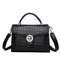 Bag Crossbody Bag Women's Fashion Alligator Print Women's Handbag Shoulder Bag - black