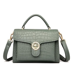 Bag Crossbody Bag Women's Fashion Alligator Print Women's Handbag Shoulder Bag - green