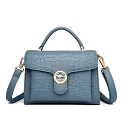 Bag Crossbody Bag Women's Fashion Alligator Print Women's Handbag Shoulder Bag - blue