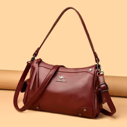 Bag Middle-aged Large Capacity Crossbody Bag Female Fashion Multi-layer Shoulder Bag - blue
